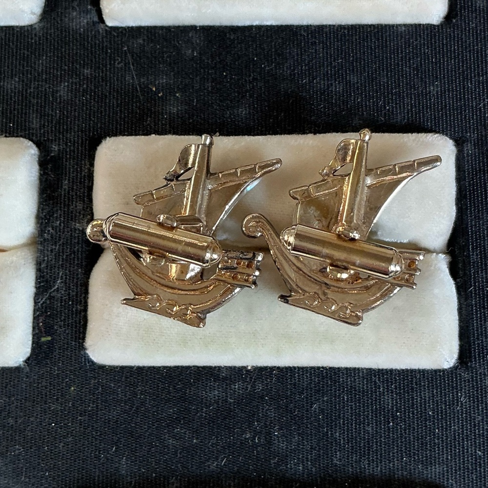 Vintage Sail Boat Cuff Links